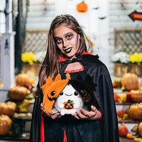 CAIYUEGG reversible Halloween plush showing bat ghost and pumpkin sides - view 7