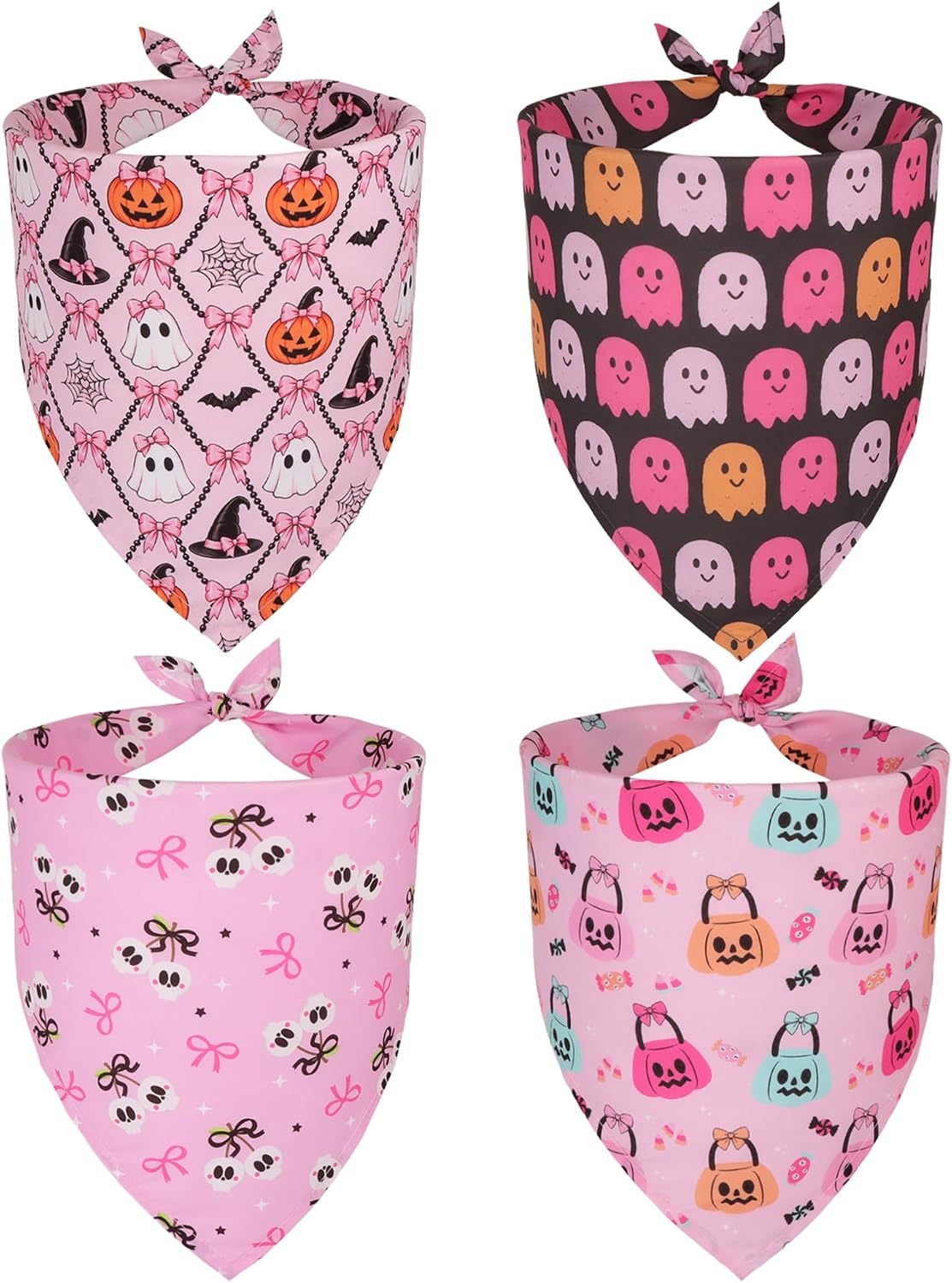 Halloween Dog Bandanas, L - Large / Pink Halloween