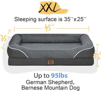 Washable Orthopedic Large Dog Bed - Dog Beds Large Sized Dogs with Removable Cover Waterproof Pet Bed with Bolster for Extra Large Pet