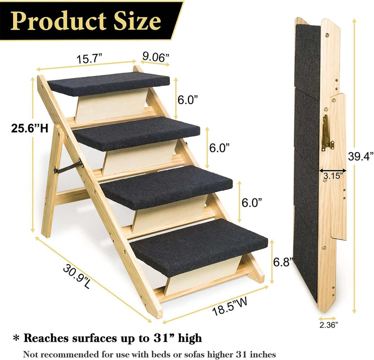 BRIKY 2-in-1 Dog Stairs/Ramp with 4 Steps - image 2