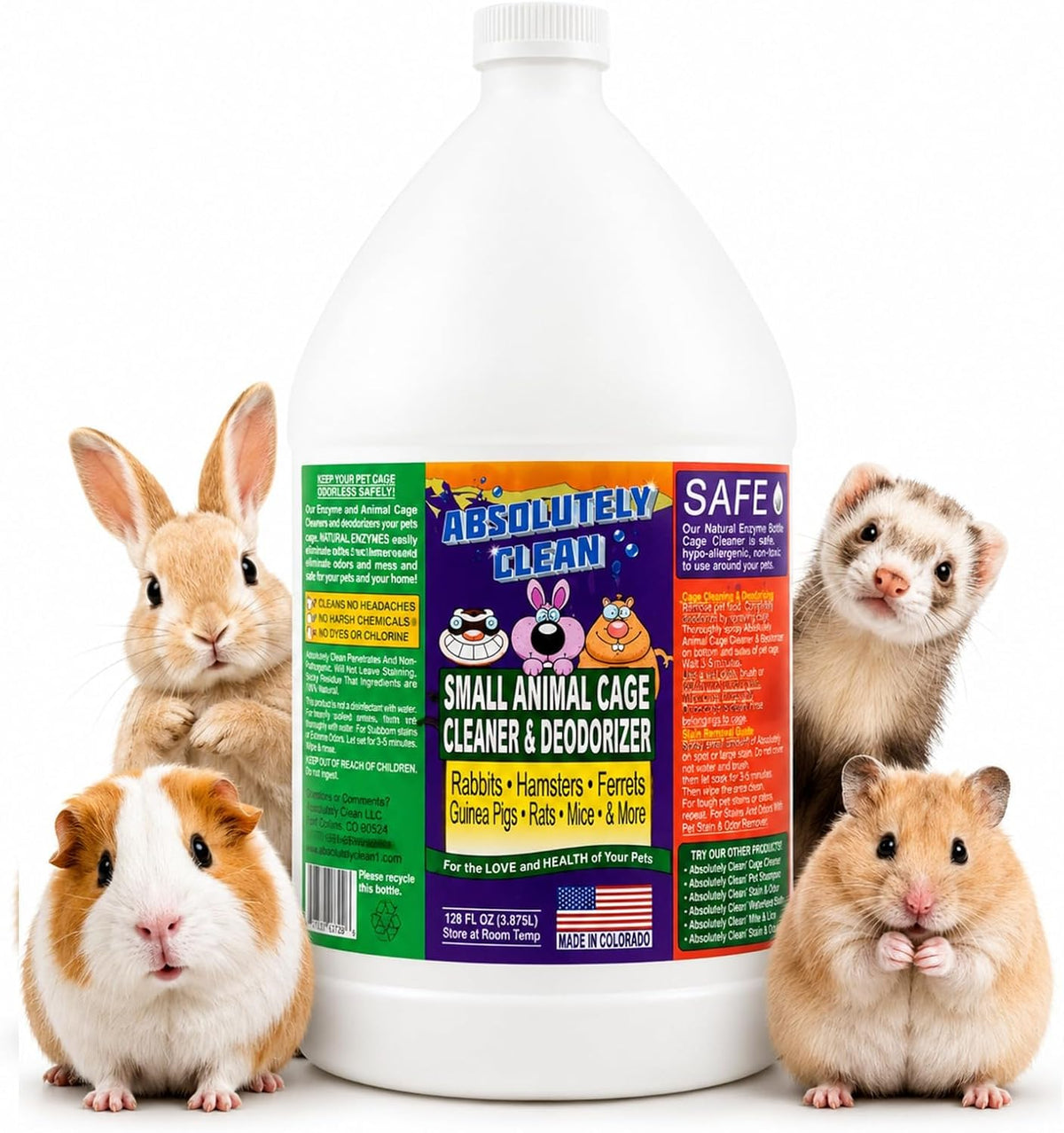Absolutely Clean Amazing Small Animal Cage Cleaner - 128 Fl Oz (Pack of 1)