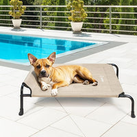 Veehoo Original Elevated Dog Cot - One-Sided Raised Headboard Cooling Pet Bed, Non-Slip & Breathable, L, CWC2417A