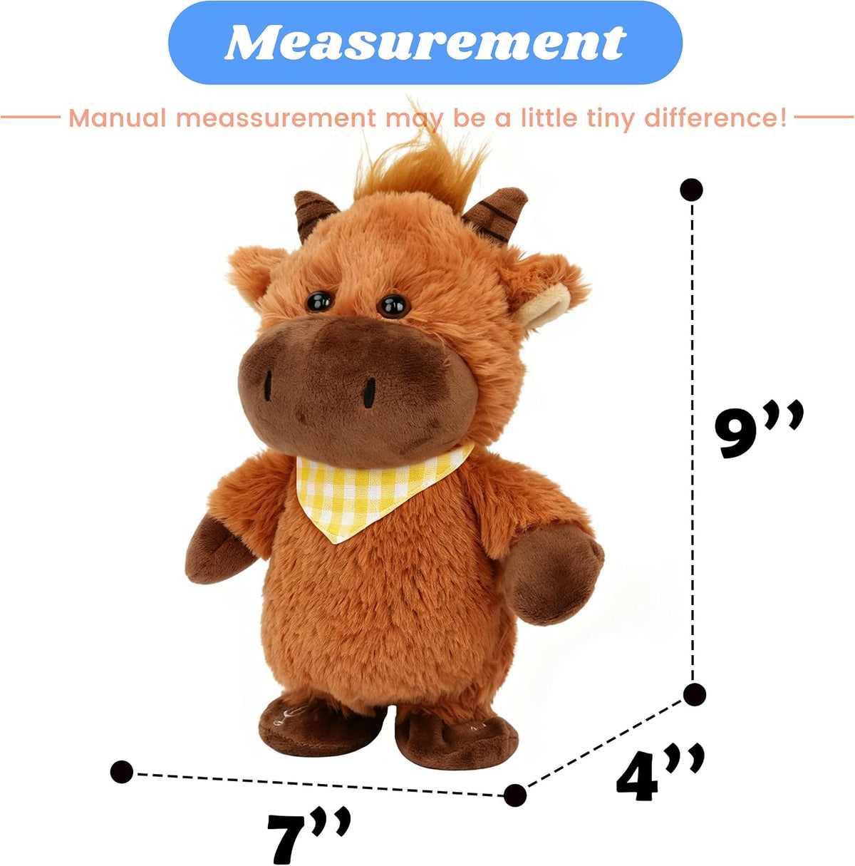 Hopearl Talking Singing Cowgirl Repeats What You Say Girl Walking - Highland Cow - image 2