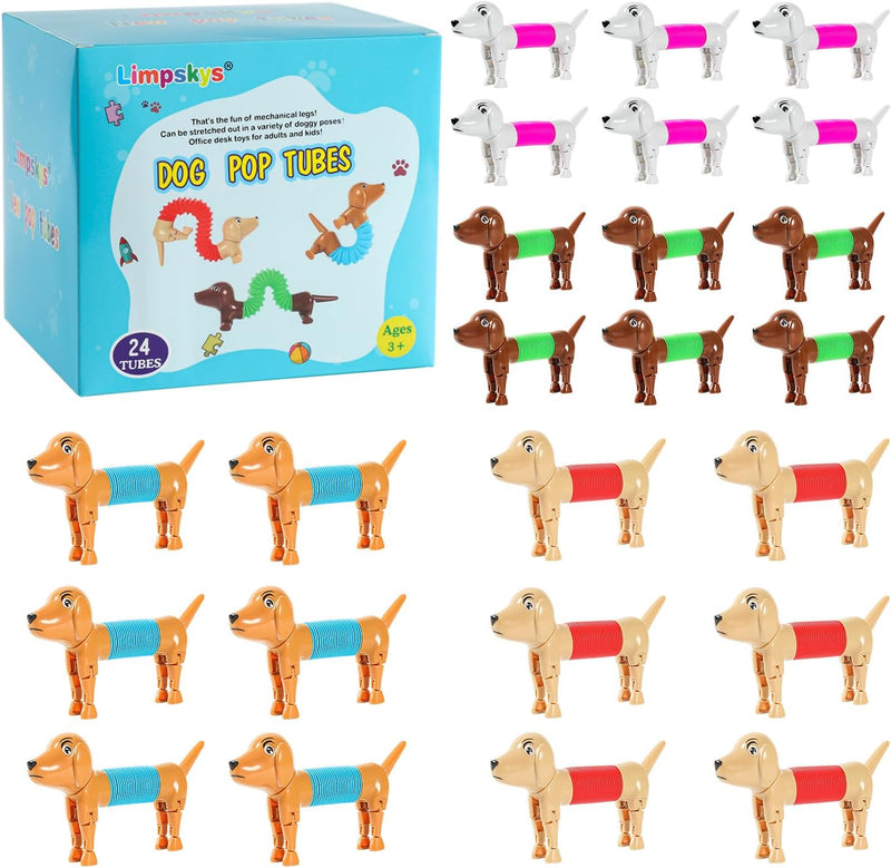 Dog pop Tubes fidgets, Dog Party Favors - 24 Pcak Dog
