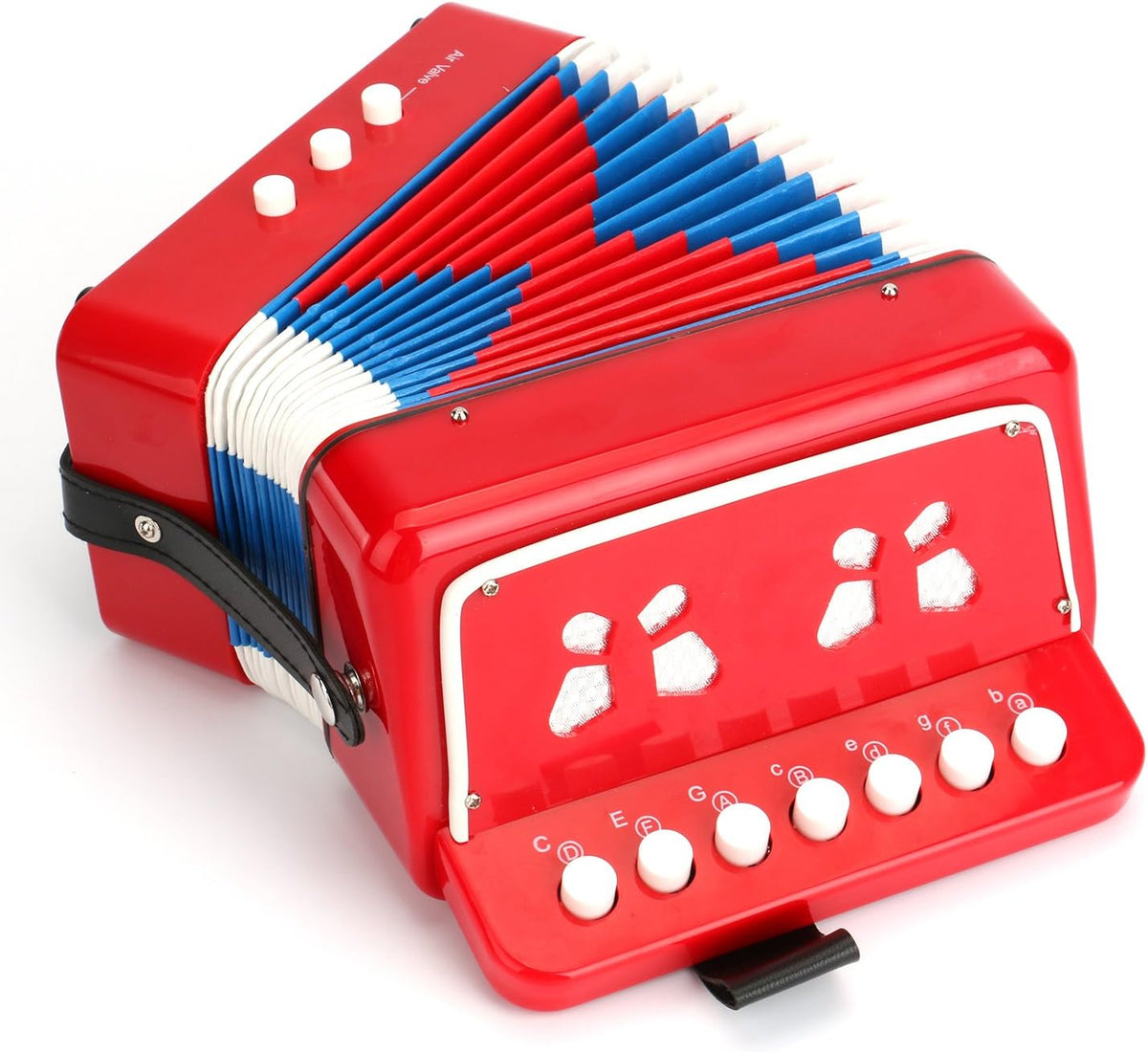 Tosnail small red accordion with 10 keys and buttons for beginners