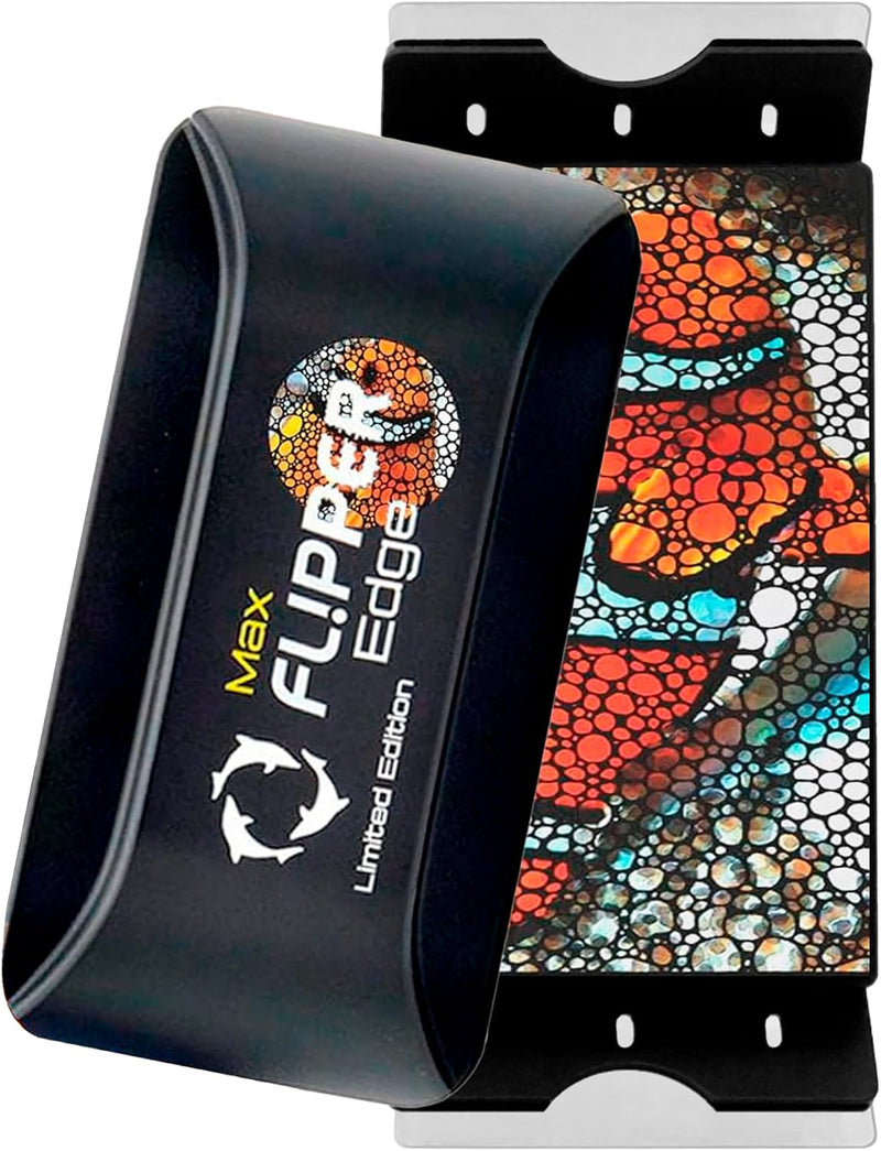 Standard. Flipper Edge Magnetic Aquarium Glass Cleaner Algae Scraper – Essentials for Fish - MAX - For Tanks Up to 1 Inch (24mm) Thickness / LTD Clownfish