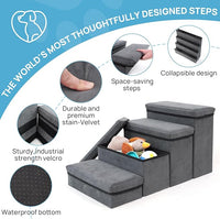 Foldable Dog Stairs 4 Tier Pet Steps, for Small Medium Dogs Pet Steps Storage Stepper for High Beds Sofa (4 Step)