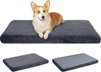 EMPSIGN Dog Bed Mat Crate Pad Mattress, Ultra Soft Pet Kennel - Grey / M(29"*18"*3")
