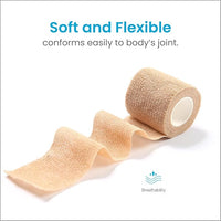 WePet Pet Wrap, Self-Adhesive, Only Sticks to Itself, Non-Woven Tape for Dog Legs, Paws, Wounds, First Aid Cohesive Gauze for Horse, Cat, Bird, Animal, 6 Rolls, 2 Inch, Solid Color
