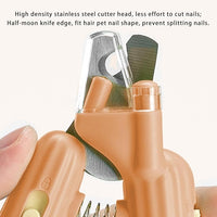 Cactus Shaped Cat Nail Clippers - Durable, Ergonomic Pet Grooming Tool for Cats & Kittens - Safe, Sharp, and Comfortable Claw Trimmer(Orange)