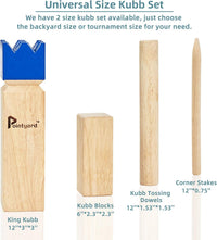 Kubb Yard Game Set Solid Wooden Viking Chess Outdoor Toss Game – Fun for Kids & Family - Blue / 3 Inches Kubb - image 3