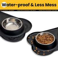 Conlun Dog Bowls with Silicone Mat, No Spill Stainless Set, XS - Large-38oz / Black - image 4