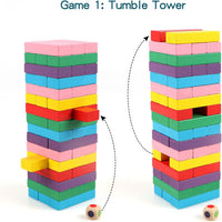 Wooden Blocks Stacking Games 48PCS Tumbling Tower for Kids Families – Fun for Kids & Family - 48PCS - image 3