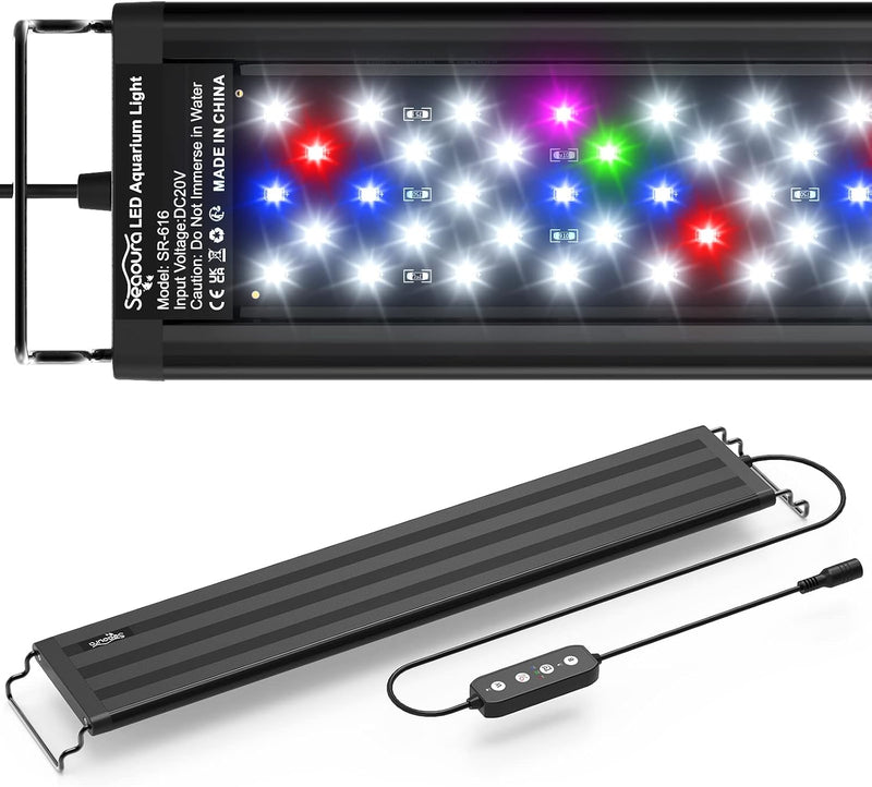 SEAOURA Led Aquarium Light for Plants-Full Spectrum Fish Tank Light - for 18-24 inch tank