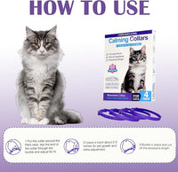 4 Pack Calming Collar for Cats - Long-Lasting Anxiety and Stress Relief, Relaxing Cat Collar,Adjustable Pheromones Collar for Cats，Natural Soothing 60 Days of Continuous Calming Move