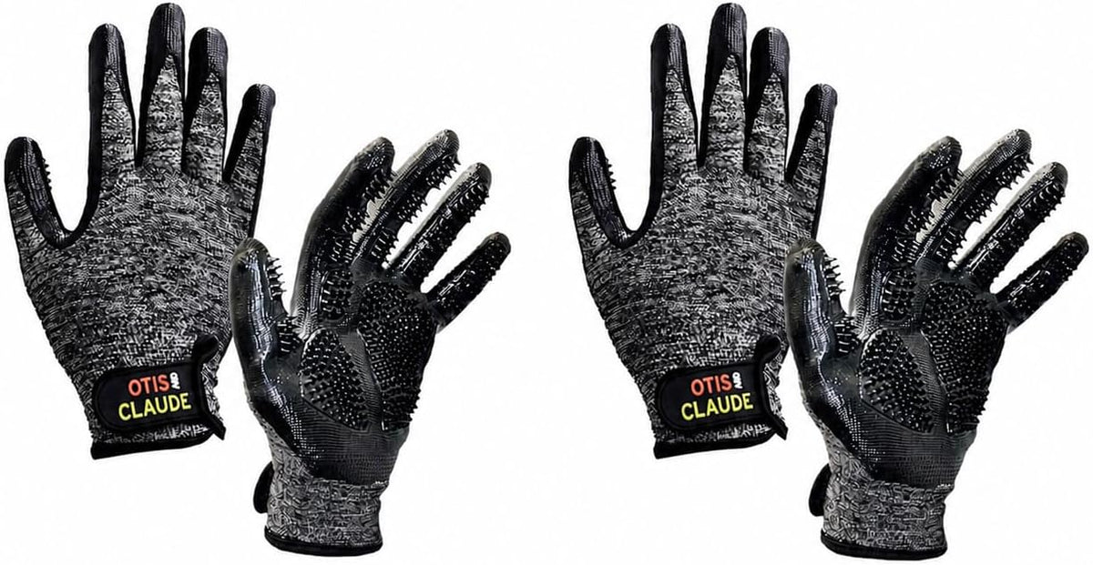 Pet Grooming Gloves for Dogs & Cats - 2 Pack