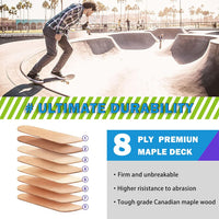 Skateboard,31 x 8 Inch Complete Skateboard, 8-Layer Maple Wood Deck Double Kick Standard - Dream - image 3