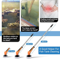 hygger IPX8 electric aquarium cleaning brush kit with 6 replaceable brush heads - view 2