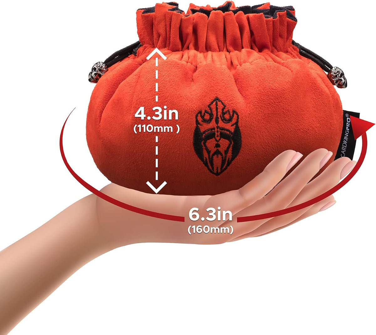 CardKingPro Immense Dice Bags with Pockets, Holds 150+ Dice - Orange - image 3