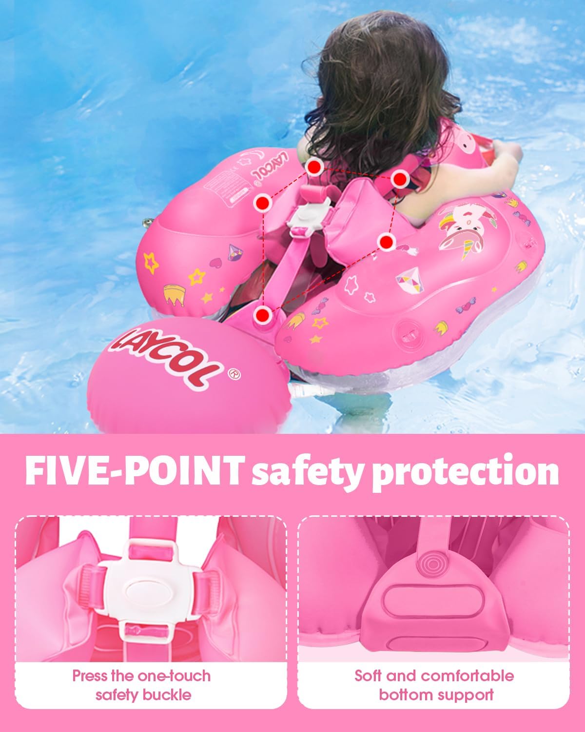 Baby Pool Float with Canopy UPF50+ - Small / unicorn - image 4