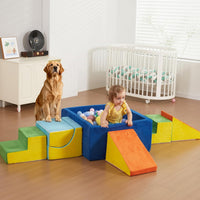 STAOLENE 6 piece soft foam climbing blocks for toddlers with ball pit, stairs and ramps - view 5