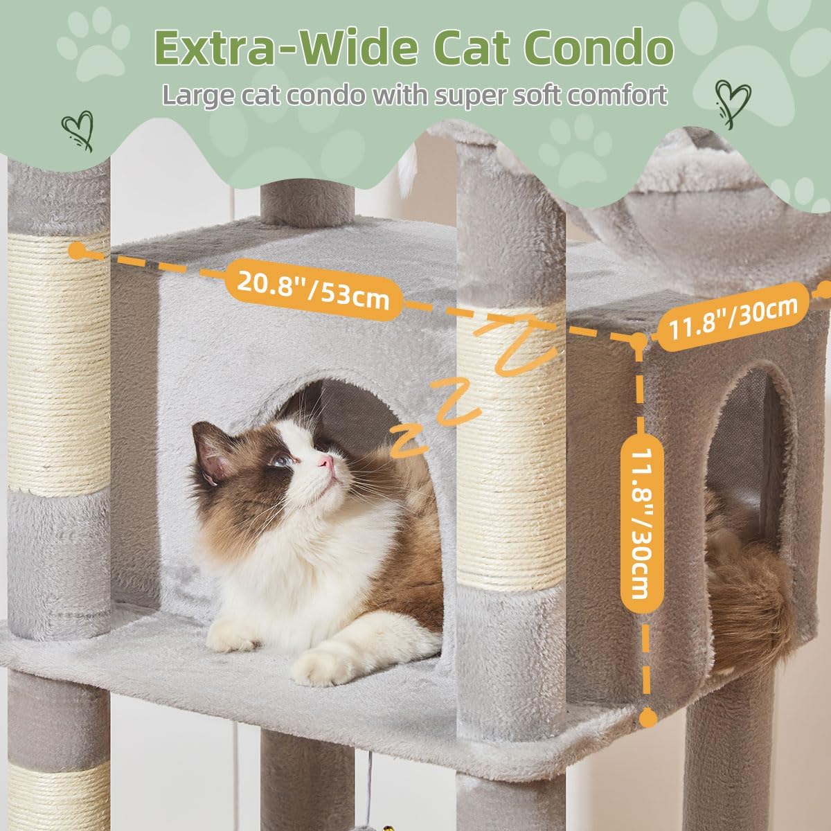 Taoqimiao Heavy-Duty Cat Tree - Light Gray - image 4