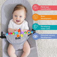 iGRATENS wooden baby bouncer toy bar with black and white pendants - view 14
