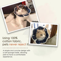Soft Cat Recovery Collar,Adjustable Cat Cone,Protective Cone Collar After Surgery for Cats (Starry Sky, M)