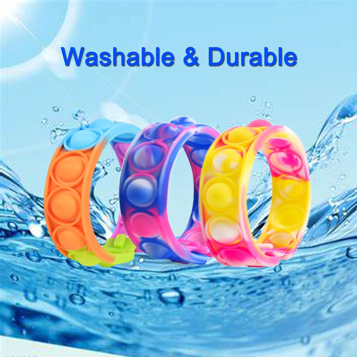 IERKEIE 30 pop bubble fidget bracelets in assorted colors - view 5