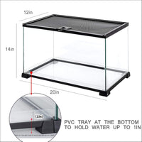 REPTIZOO Small Glass Tank 8 Gallon - 20"W X 12"D X 14"H (15 Gallon) - image 2