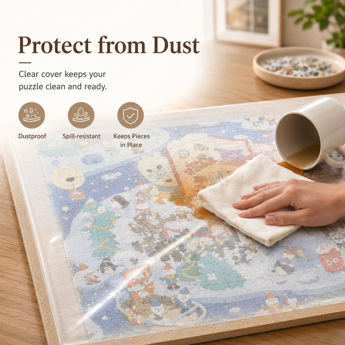 Yunihome puzzle board for 1000 pieces with 4 sorting trays and protective cover - view 18