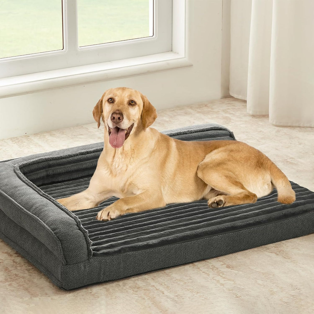 Orthopedic Dog Bed for Large Dogs - 36"L x 27"W x 6.5"Th / Dark Gray
