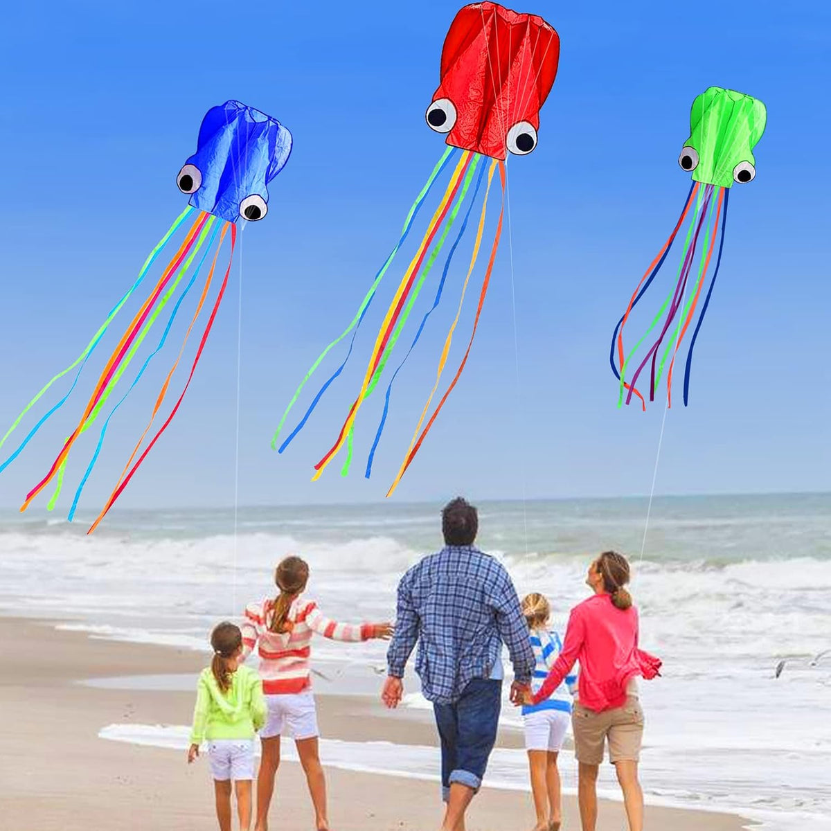 Hengda Kite Soft Octopus Kite Series - 3 / Blue+Red+Green - image 3