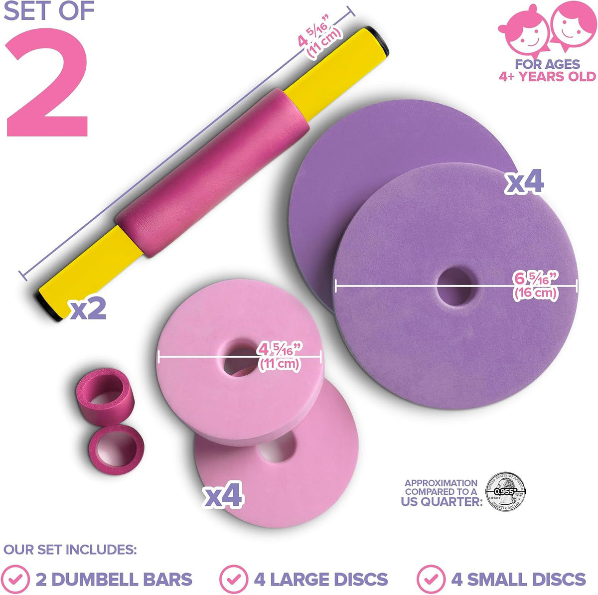 Modern Innovations Kids Weight Set Toy Dumbbells - Dumbbells / Pink/Purple - image 2