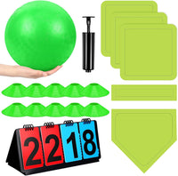 Jenaai blue kickball set with 10 inch ball, rubber bases, cones, scoreboard and pump - view 7