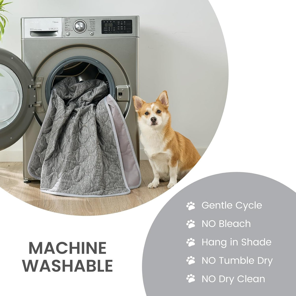 Cozy Bliss Leakproof Cooling Blanket for Large Dogs, Q-Max 0.5 - Heather Charcoal Grey / 60*80 - image 4