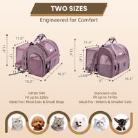 Expandable Large Cat Carrier Backpack, Supports up to – Essentials for Dogs - 16.5"L x 10.2"W x 15.8"H / Plum - image 3