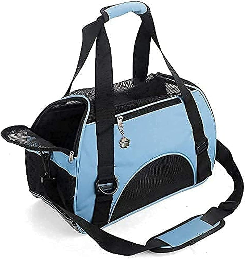 ZaneSun Cat Carrier, Soft-Sided Pet Travel Carrier for Cats - Small-Blue