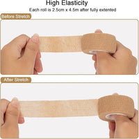 12 Pack Self Adhesive Bandage Wrap 1 Inch Cohesive Bandage Self Adherent Vet Wrap for Dog Pets Elastic Bandage Finger Tape Self Stick Wrap for First Aid Sports Athletic Tape (Mixed Colors)