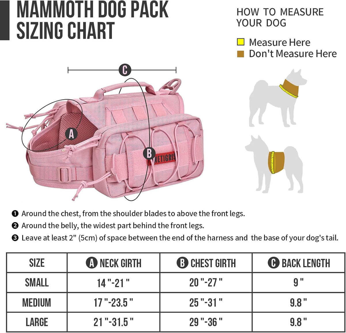 OneTigris Dog Backpack for Medium & Large Dogs - Pink / Large - image 2