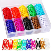 40-piece set of colorful plastic cat spring toys in a storage box