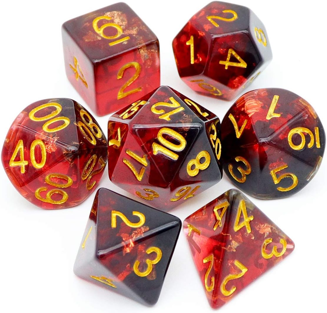 Haxtec Light Green DND Dice Set - Red Black