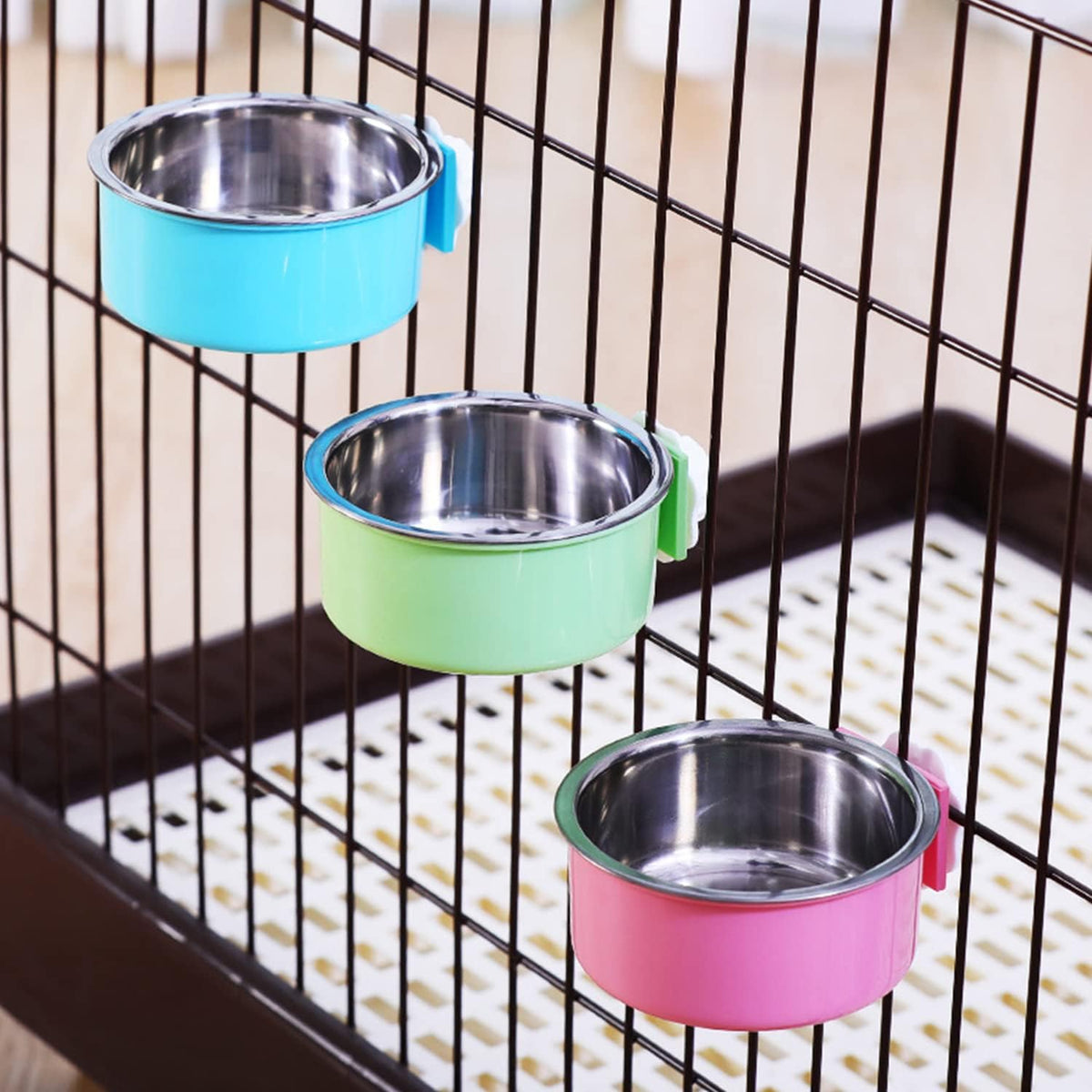Stainless Steel Removable Pet Food Bowl - (Round) Dark Blue/Grey / 2 - image 3
