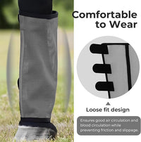 Mesh Horse Fly Boots Set of 4，Adjustable and Universal Loose Fitting & Non-Slip Horse Fly Leggings for Horses,Reduce Stressful Stomping (Grey)