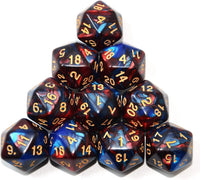 SmartDealsPro 10-Pack 20 Sided Dice D20 Polyhedral Dice for DND RPG - Blue-red - image 2
