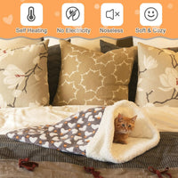 Self Heating Cat Sleeping Bag Indoor Self Warming Cat Bed Cave Heated - Heart / Gray - image 3