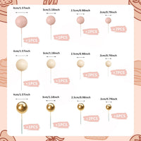 32 PCS Colorful Ball Shaped Cake Topper Pearl Balls Cupcake Cake - Apricot Gold Light Brown - image 2