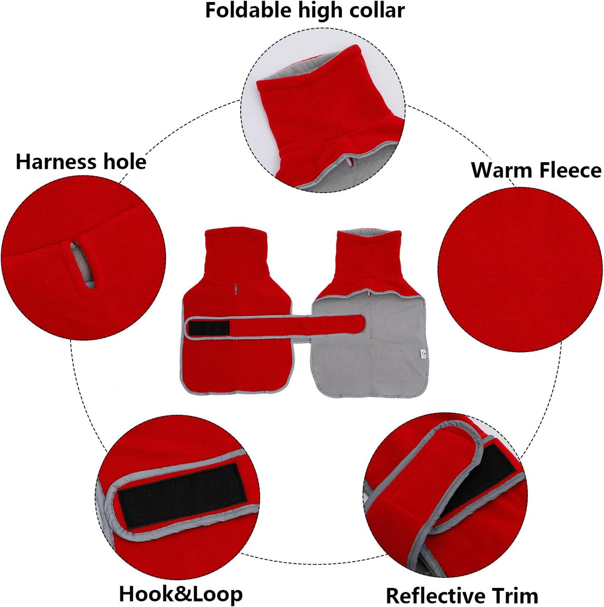 Dachshund Sweaters, Dachshund Coat Perfect Dog Winter Coat with Padded Fleece Lining - Large / Red - image 2