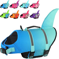 Doglay Dog Life Vest, Ripstop Shark Life Jacket - Large / Gradient Blue