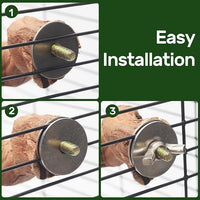 6-Piece Premium Bird Perch Stand with Natural Grape Wood Branch, Paw Grinding Fork, Chewing Stick, Cage Accessories for Parakeets, Budgies, Cockatiels, Finches, Lovebirds